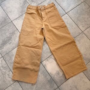 Everlane Wide Leg Carpenter Jeans in Tan